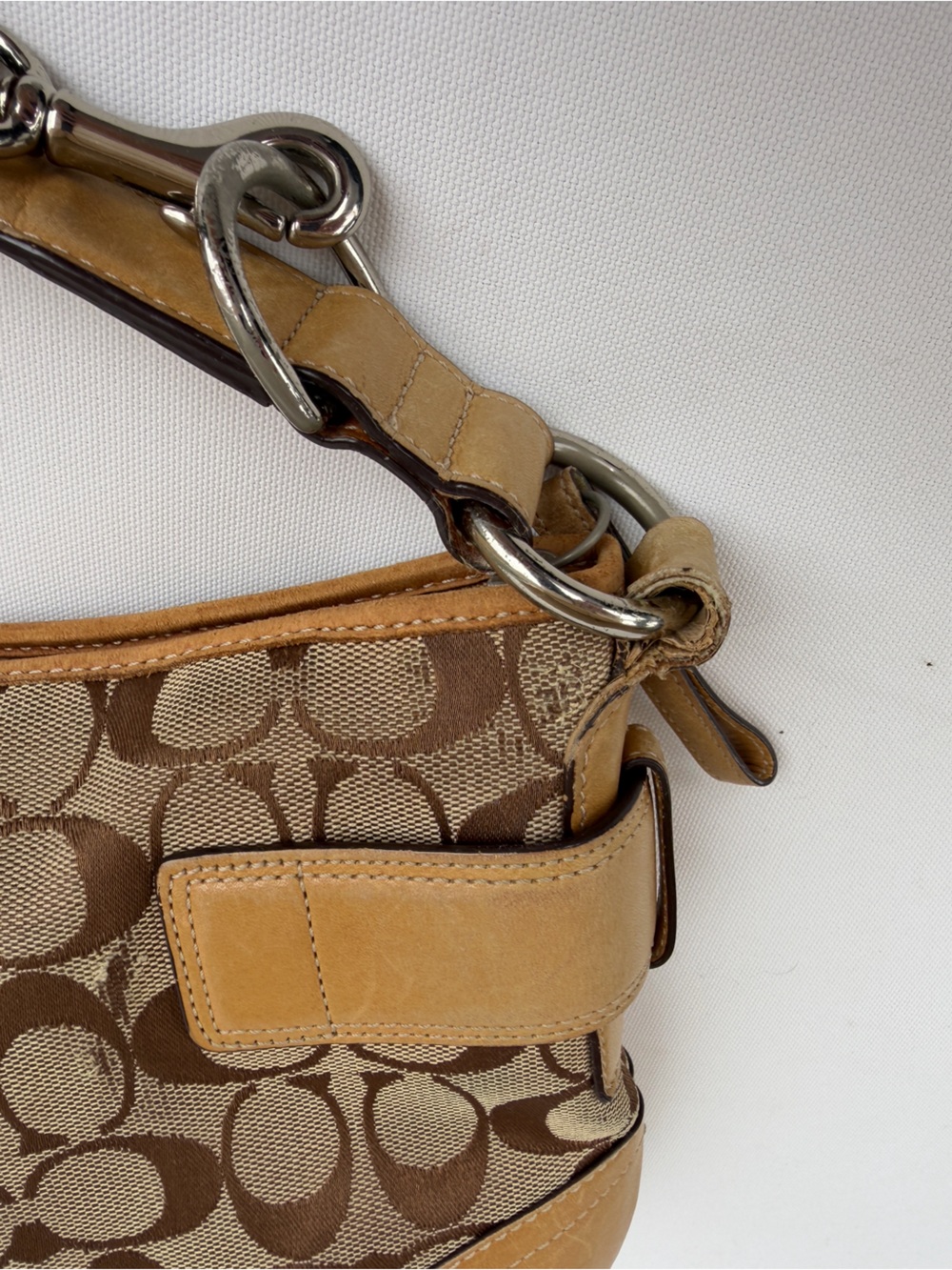 Coach Legacy Y2K Signature Hobo Brown Monogram Crossbody Shoulder Bag 7077 - Picture 12 of 15